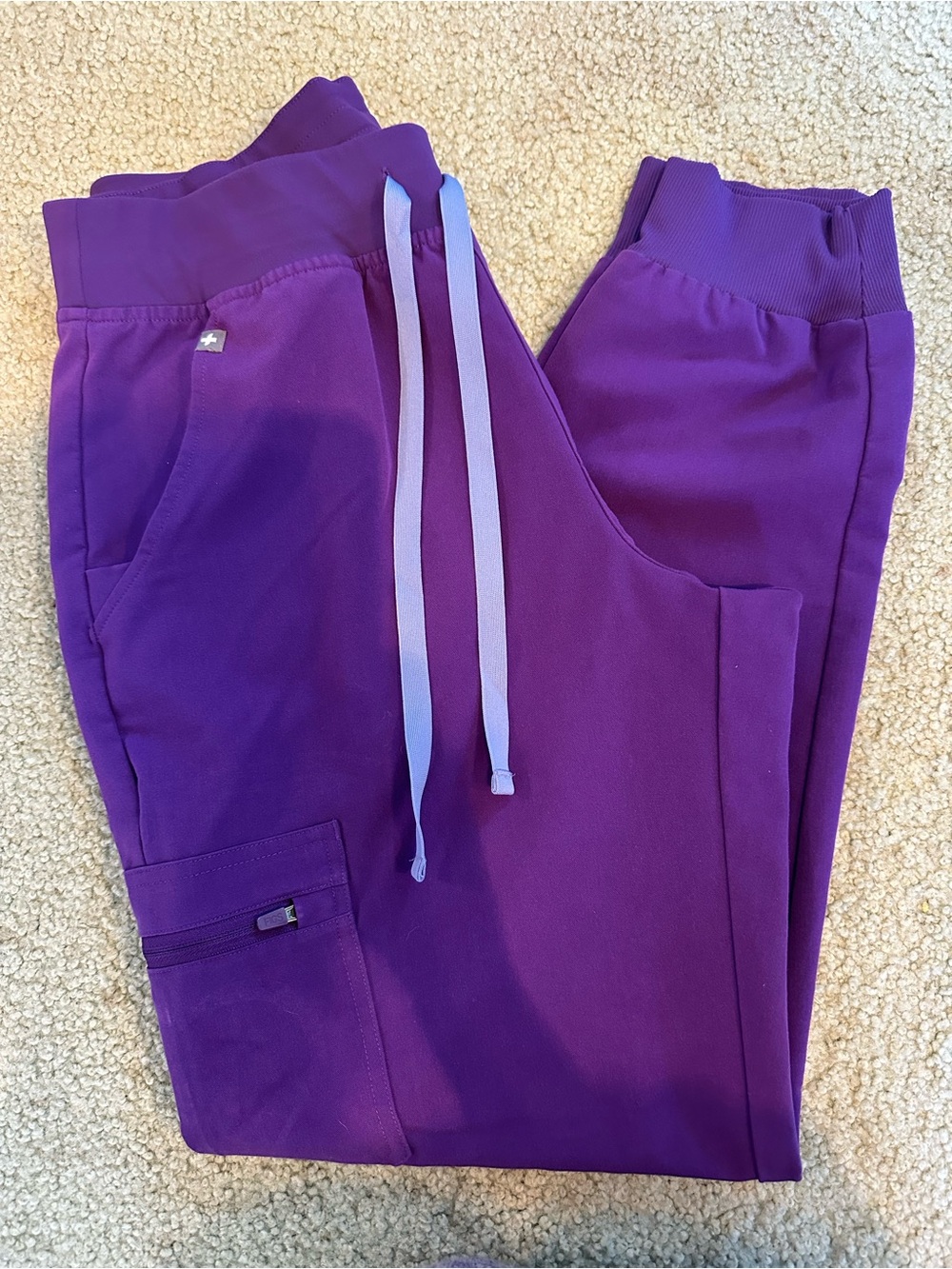 FIGS Digital Grape Jogger Pants with Drawstring- MEDIUM